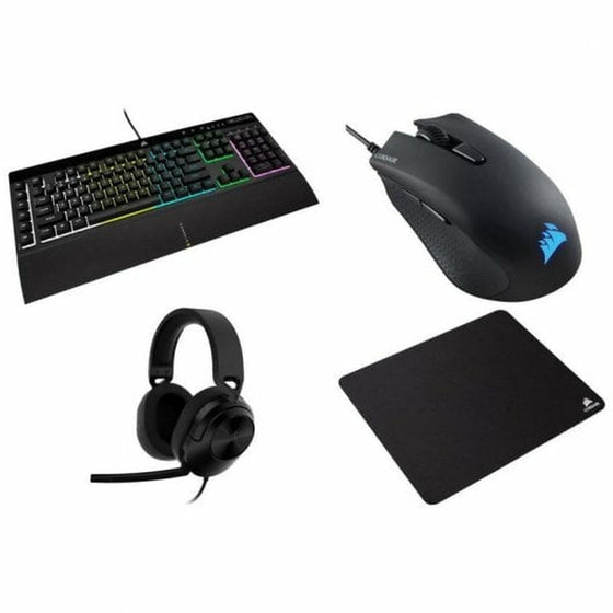 Pack Gaming Corsair K55 RGB PRO + HS55 + HARPOON RGB PRO + MM100 Qwerty Español