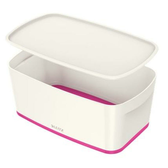 Caja de Almacenamiento Leitz MyBox WOW Con Tapa Fucsia Pequeño Blanco ABS 31,8 x 12,8 x 19,1 cm
