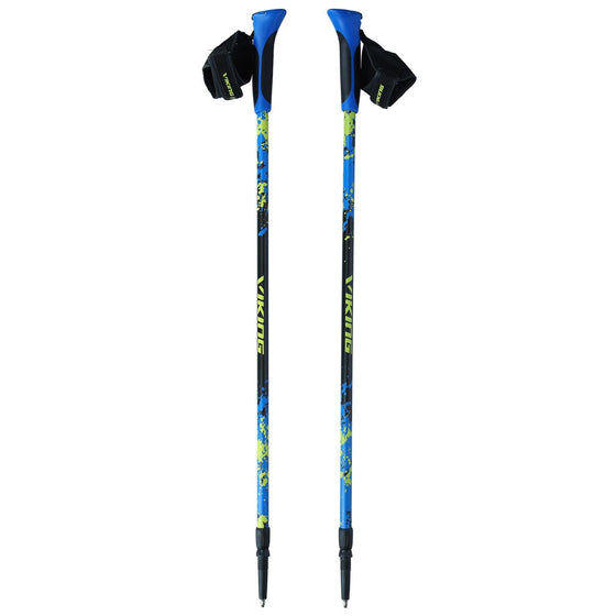 Bastón Trekking Viking Ruten Pro Nordic Azul Negro (2 Unidades)