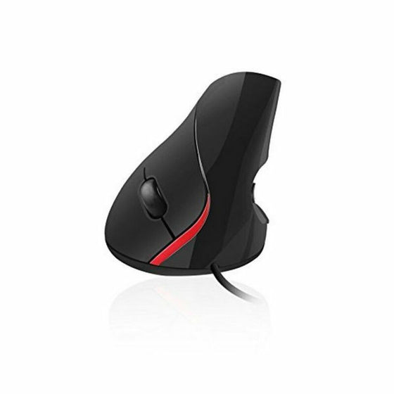 Ratón Ergonómico Óptico Ewent EW3156 1000 dpi USB Negro Rojo/Negro