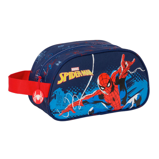 Neceser Escolar Spider-Man Neon Azul marino 26 x 15 x 12 cm