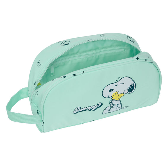 Neceser Escolar Snoopy Groovy Verde 26 x 16 x 9 cm