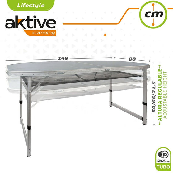 Mesa Plegable Aktive 149 x 71,5 x 80 cm Plegable De acampada