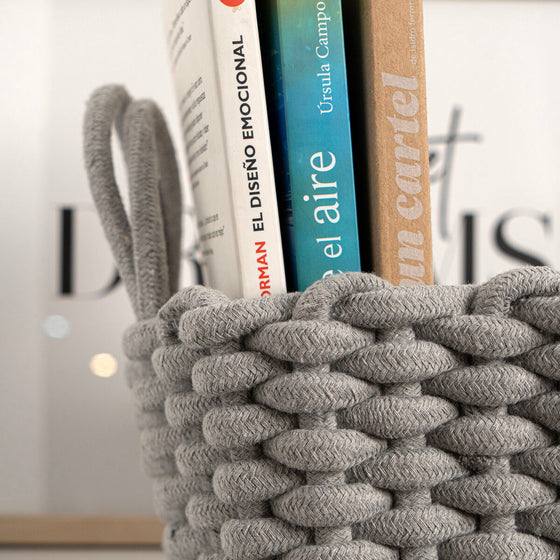 Cesta Decorativa Vinthera Moa Algodón Gris 35 x 25 x 13 cm