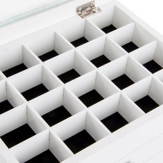 Caja-Joyero DKD Home Decor Cristal Blanco Madera MDF 25 x 19 x 15 cm