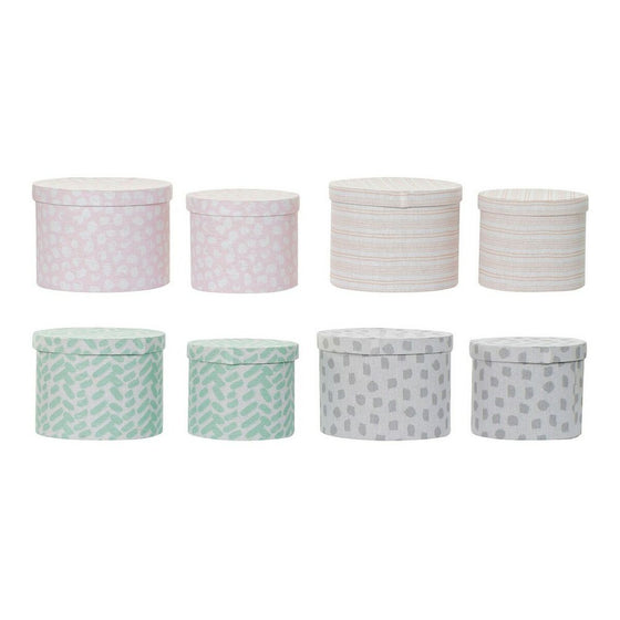 Juego de Cajas Decorativas DKD Home Decor Gris Rosa Naranja Verde Cartón 29 x 29 x 22 cm Moderno