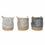 Cesta DKD Home Decor 8424001855735 39 x 39 x 41 cm Gris Beige Poliéster Marrón claro (3 Piezas)