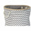 Cesta DKD Home Decor 8424001855773 38 x 38 x 45 cm Gris Poliéster Zig-zag Blanco Jute Boho