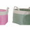 Juego de Cestas DKD Home Decor 8424001855797 32 x 32 x 23 cm Beige Rosa Poliéster Verde (2 Unidades)