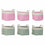Juego de Cestas DKD Home Decor 8424001855797 32 x 32 x 23 cm Beige Rosa Poliéster Verde (2 Unidades)