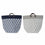 Cesta DKD Home Decor 8424001856398 Blanco Gris Azul marino Hoja de planta Boho 60 x 30 x 50 cm (2 Unidades)
