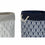 Cesta DKD Home Decor 8424001856428 39 x 39 x 43 cm Gris Poliéster Blanco Azul marino Boho Hoja de planta (2 Unidades)