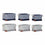 Juego de Cestas DKD Home Decor 40 x 30 x 24 cm Gris Marrón Poliéster Blanco Azul marino Boho Hoja de planta (2 Unidades)