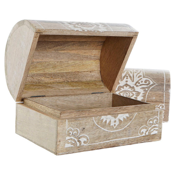 Caja-Joyero DKD Home Decor 23 x 15,5 x 14,5 cm Marrón Madera de mango (2 Unidades)