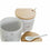 Azucarero DKD Home Decor Beige Gris Natural Bambú Gres 4 Piezas 9,5 x 9,5 x 9,5 cm