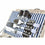 Cesta DKD Home Decor Mimbre Pícnic Azul Poliéster Blanco (40 x 40 x 42 cm)