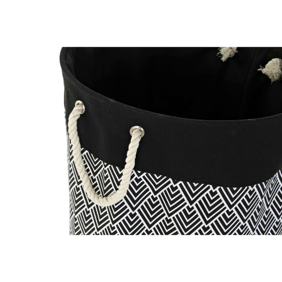 Cesto para la Ropa Sucia DKD Home Decor Estampado Negro Gris Blanco 45 x 45 x 50 cm (3 Unidades)