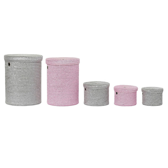 Juego de Cestas DKD Home Decor Polipropileno (42 x 42 x 50 cm) (5 pcs)