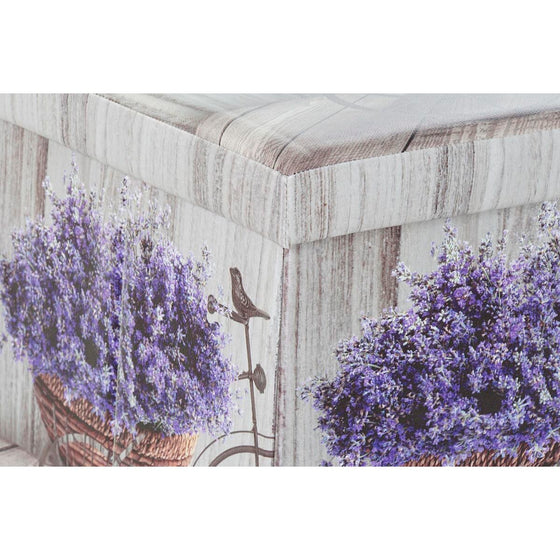 Caja Multiusos DKD Home Decor Plegable 71,5 x 35 x 36 cm Gris Bicicleta Rosa Lila Poliuretano (2 Unidades)