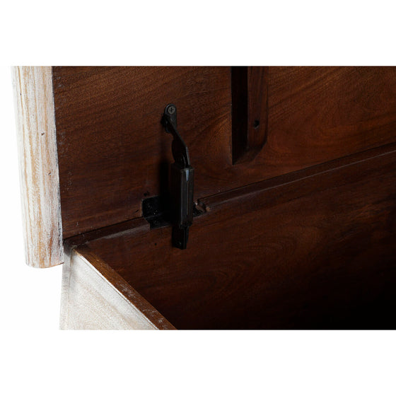 Arcón DKD Home Decor Blanco Latón Madera de mango 116 x 40 x 45 cm