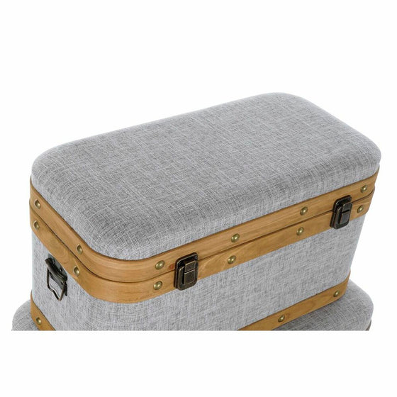Juego de Baúles DKD Home Decor 60 x 36 x 34 cm Natural Gris Madera