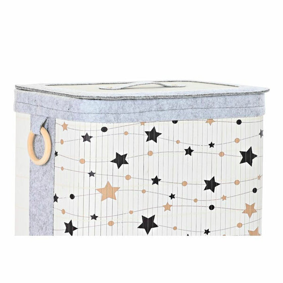 Juego de Cestos DKD Home Decor Estrellas Bambú Fieltro (41 x 31 x 42 cm) (4 Piezas)