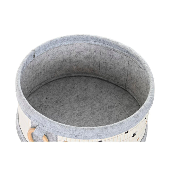 Juego de Cestos DKD Home Decor Estrellas Bambú Fieltro (41 x 31 x 42 cm) (4 Piezas)