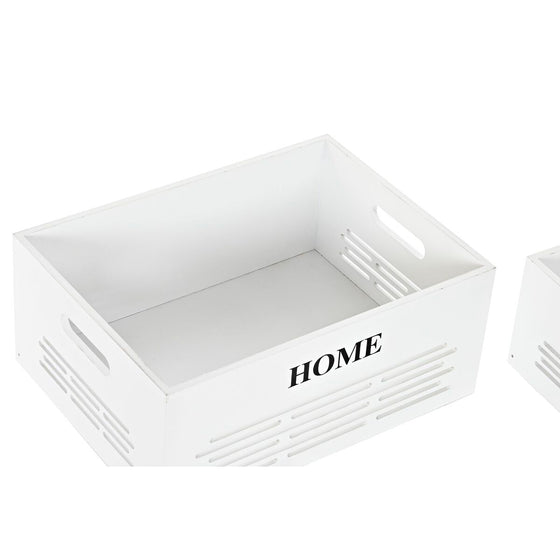 Juego de Cestos DKD Home Decor Blanco Negro Beige Madera MDF 40 x 30 x 56 cm (5 Unidades)