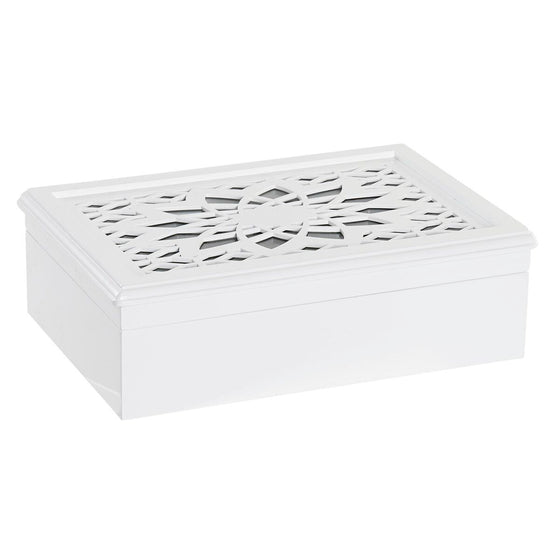 Estuche para Relojes DKD Home Decor 29 x 20 x 9 cm Cristal Blanco Madera MDF