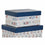 Set de Cajas Organizadoras Apilables DKD Home Decor Marino Blanco Azul marino Cartón (43,5 x 33,5 x 15,5 cm)
