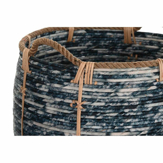 Juego de Cestas DKD Home Decor Blanco Negro Plástico Boho 56 x 56 x 60 cm 52 x 52 x 60 cm