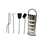 Utensilios para Chimenea DKD Home Decor Plateado Acero 23 x 15 x 66 cm (4 Piezas)