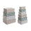 Set de Cajas Organizadoras Apilables DKD Home Decor Beige Marrón Verde Cartón (43,5 x 33,5 x 15,5 cm)