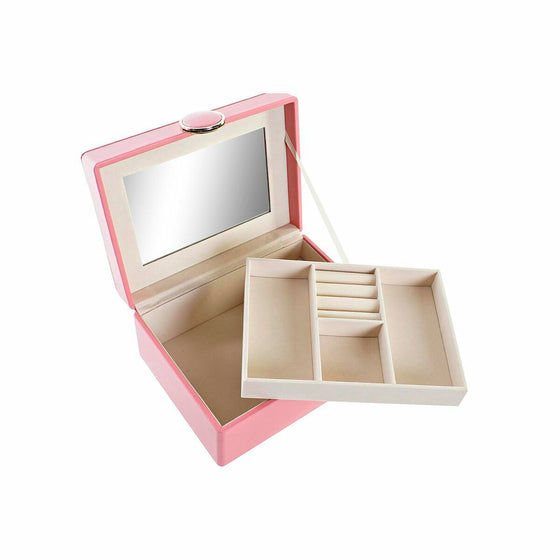 Caja-Joyero DKD Home Decor 17 x 13 x 8,5 cm Rosa Poliuretano Madera MDF