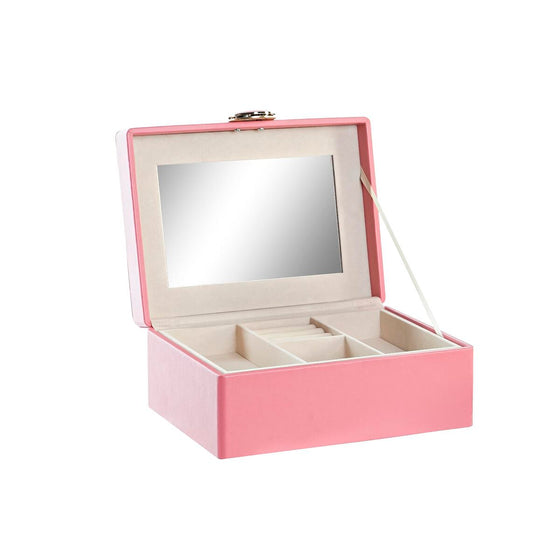 Caja-Joyero DKD Home Decor 17 x 13 x 8,5 cm Rosa Poliuretano Madera MDF