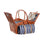 Cesta DKD Home Decor Pícnic Marrón Azul marino Mimbre 42 x 30 x 20 cm