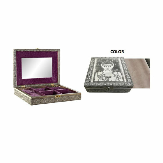 Caja-Joyero DKD Home Decor 27,5 x 20 x 5,4 cm Champán Beige Madera Aluminio