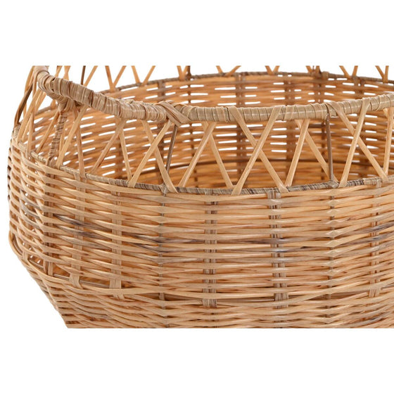 Juego de Cestas DKD Home Decor Natural Metal PE (38 x 38 x 27 cm)