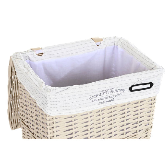 Juego de Cestos DKD Home Decor Beige Poliéster Mimbre (44 x 34 x 56 cm)