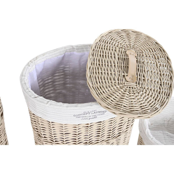 Juego de Cestos DKD Home Decor 51 x 37 x 56 cm 52 x 38 x 56 cm Beige Mimbre