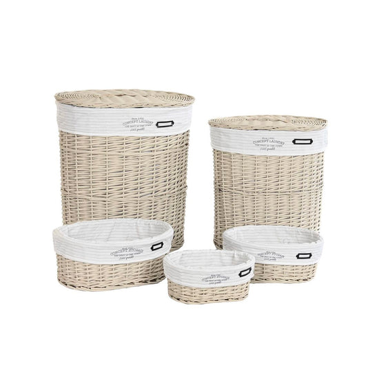 Juego de Cestos DKD Home Decor 51 x 37 x 56 cm 52 x 38 x 56 cm Beige Mimbre