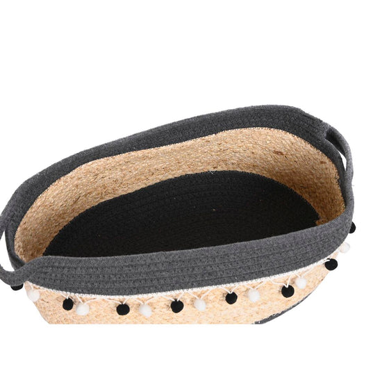 Juego de Cestas DKD Home Decor 36 x 26 x 15 cm 45 x 25 x 16 cm Gris Blanco Fibra natural Boho (2 Unidades)