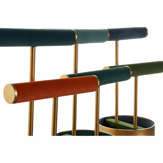 Caja-Joyero DKD Home Decor 21 x 16 x 30 cm Azul Metal Verde (3 Piezas)