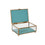 Caja-Joyero DKD Home Decor 15 x 10 x 6 cm Cristal Turquesa Azul cielo Hierro (2 Unidades)