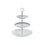 Frutero DKD Home Decor 27 x 27 x 34 cm Porcelana Azul Metal Blanco