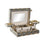 Caja-Joyero DKD Home Decor Champán Natural Madera Aluminio 22,5 x 18,8 x 7,6 cm