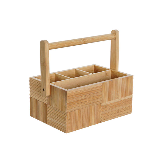 Organizador para Cubiertos DKD Home Decor Natural Bambú 27 x 16,5 x 11,5 cm