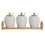 Azucarero DKD Home Decor Blanco Natural Bambú Porcelana 31 x 9 x 7 cm 4 Piezas