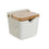 Azucarero DKD Home Decor Blanco Natural Bambú Porcelana 10,5 x 9 x 9 cm