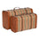 Juego de Baúles Home ESPRIT Marrón Multicolor Madera Lienzo Colonial 60 x 24 x 37,5 cm (2 Unidades)
